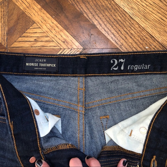J. Crew Midrise Toothpick Jeans SZ 27 - Picture 2 of 6